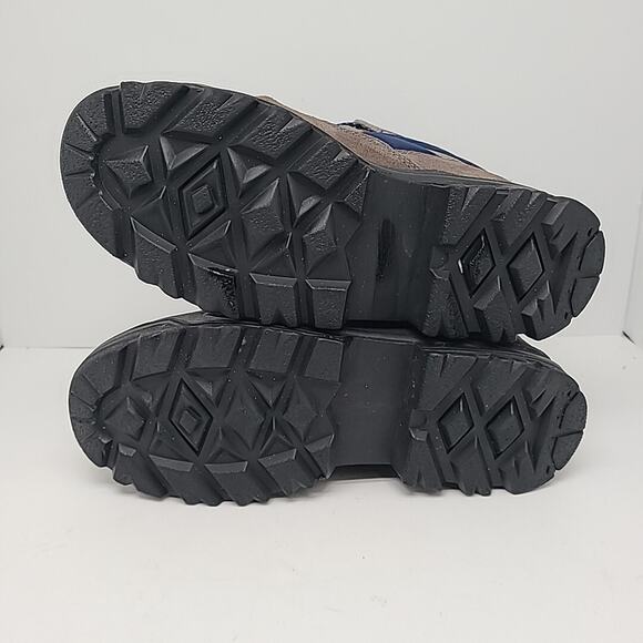 L.L. Bean Winter Snow Boots Leather Lace Up Blue Gray Brown Warm Size 8 Women’s - Picture 9 of 9